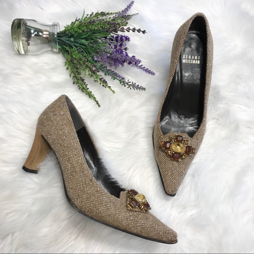 Stuart Weitzman Wool Tweed Classic Pumps
